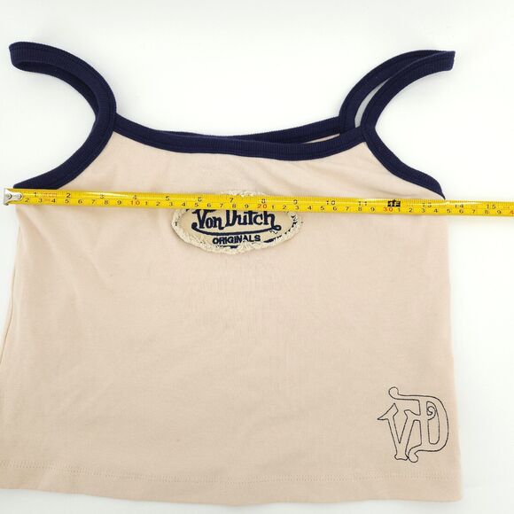 Von Dutch Tank Top Women Size Small UO Exclusive Ecru Ringer Cami - Picture 9 of 11